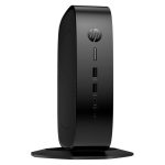 Vista frontal del HP Elite t755, Mini PC con 3 GHz, Windows 10 IoT Enterprise, peso de 1,4 kg, en color negro. SKU: 5H0Y7EA#ABB.