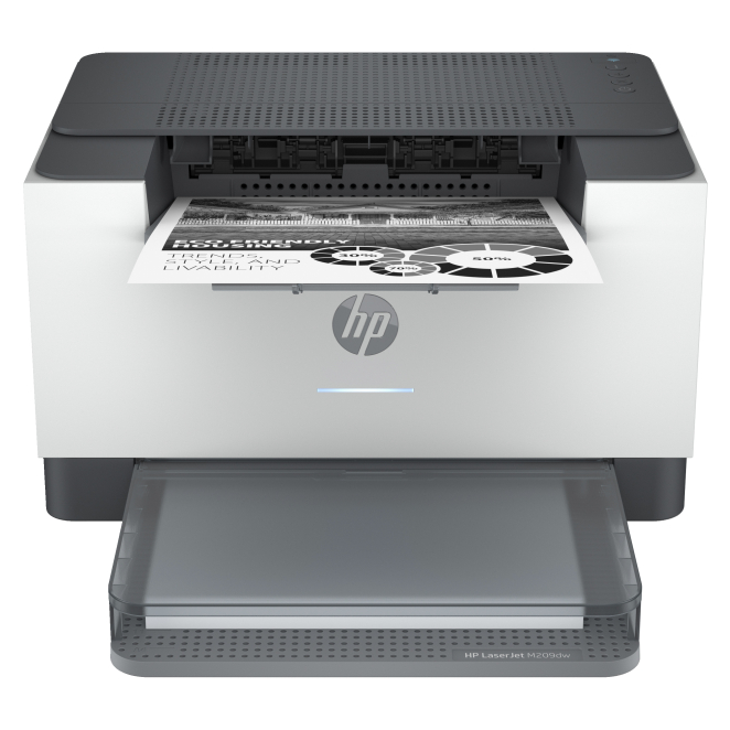 HP LaserJet Impresora M209dw con Dúplex Automático Imagen de la impresora HP LaserJet M209dw con impresión a doble cara y conectividad inalámbrica, SKU 6GW62F#B19