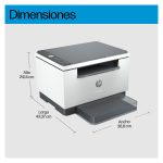 Vista frontal de la impresora multifunción HP LaserJet modelo M234dw con WiFi, SKU 6GW99F#B19, ideal para oficinas y hogares.