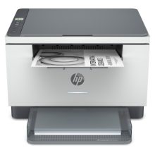 Vista frontal de la impresora multifunción HP LaserJet modelo M234dw con WiFi, SKU 6GW99F#B19, ideal para oficinas y hogares.