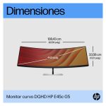 HP Monitor curvo DQHD E45c G5 con resolución doble QHD, ideal para una experiencia de visualización amplia y detallada - 6N4C1AA#ABB