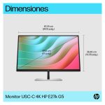 Monitor HP E-Series USB-C 4K E27k G5 de 27 pulgadas, con resolución 4K y conexión USB-C. 6N4C4AA#ABB