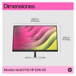HP Monitor FHD E24t G5 con pantalla táctil de 24 pulgadas, número de producto 6N6E6AA#ABB. Ideal para tareas de oficina y entretenimiento.