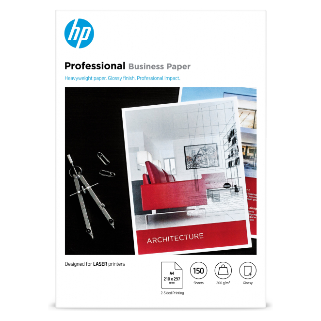 HP Papel profesional brillante FSC para impresora láser de 200 gsm: 150 hojas/A4/210 x 297 mm 1 HP Papel profesional brillante FSC para impresora láser de 200 gsm