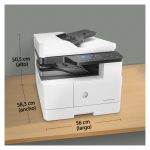 Impresora multifunción HP LaserJet MFP M443nda con capacidad para imprimir en formato A3 a 1200 x 1200 DPI y 24 ppm. SKU: 8AF72A#B19