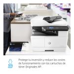 Impresora multifunción HP LaserJet MFP M443nda con capacidad para imprimir en formato A3 a 1200 x 1200 DPI y 24 ppm. SKU: 8AF72A#B19