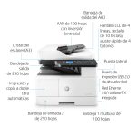 Impresora multifunción HP LaserJet MFP M443nda con capacidad para imprimir en formato A3 a 1200 x 1200 DPI y 24 ppm. SKU: 8AF72A#B19