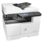 Impresora multifunción HP LaserJet MFP M443nda con capacidad para imprimir en formato A3 a 1200 x 1200 DPI y 24 ppm. SKU: 8AF72A#B19