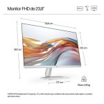 HP Monitor FHD Serie 5 de 23,8 pulgadas en color blanco, modelo 524sw, referencia 94C21E9#ABB