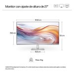 Monitor FHD de 27 pulgadas HP Series 5, ajustable en altura, modelo 527sh con número de parte 94C50E9#ABB