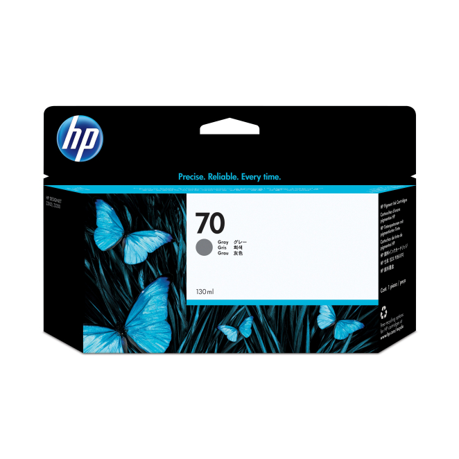 Cartucho de tinta HP 70 gris 130 ml de alta capacidad Cartucho de tinta HP 70 gris con 130 ml de capacidad, modelo C9450A