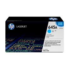 HP Cartucho de tóner original LaserJet 645A en color cian, modelo C9731A, ideal para impresiones de alta calidad.