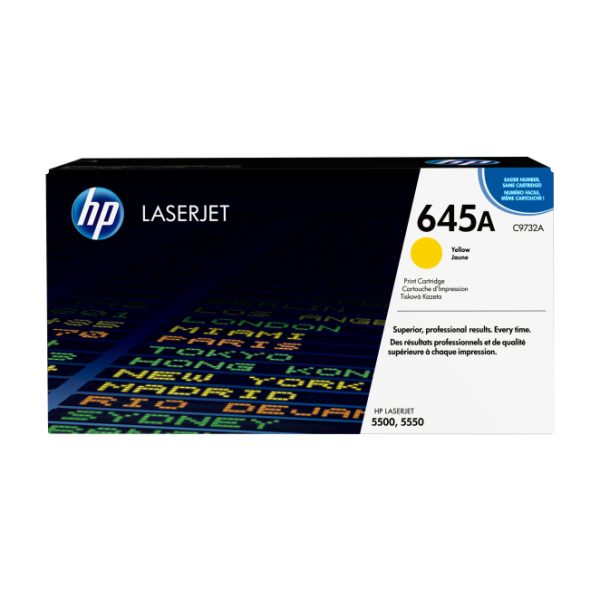 HP Cartucho de tóner original LaserJet 645A amarillo, alta calidad de impresión, SKU C9732A