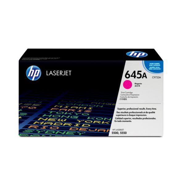 Cartucho de tóner original HP LaserJet 645A magenta, SKU C9733A, para impresoras de alta calidad