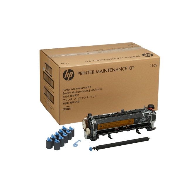 HP Kit de Mantenimiento de Usuario LaserJet 220 V - Durabilidad Extendida Imagen del kit de mantenimiento de usuario HP para impresoras LaserJet con 220 V, modelo CB389A. Incluye piezas de reemplazo y mantenimiento esenciales.