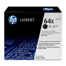 Cartucho de tóner HP 64X de alto rendimiento en color negro para impresoras LaserJet, SKU CC364X.