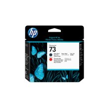 HP Cabezal de impresión DesignJet 73 con colores negro mate y rojo cromático, SKU CD949A