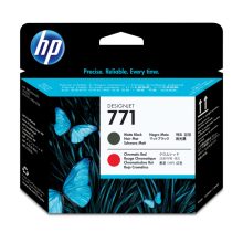 HP Cabezal de impresión DesignJet 771 en colores negro y rojo cromático, SKU CE017A, ideal para impresiones de alta calidad