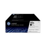 Pack de ahorro de dos cartuchos de tóner original HP LaserJet 85A en color negro, SKU CE285AD, ideales para impresoras HP LaserJet.