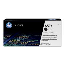 Vista del HP Cartucho de tóner original LaserJet 651A en color negro, modelo con SKU CE340A, ideal para impresoras LaserJet