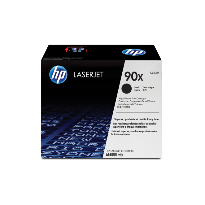 HP Cartucho de tóner LaserJet 90X de alta capacidad negro Cartucho de tóner original HP LaserJet 90X de alta capacidad en color negro, SKU CE390X, ideal para impresoras HP LaserJet.