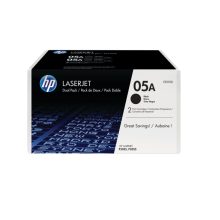 Pack de 2 cartuchos de tóner originales HP 05A LaserJet en color negro, SKU CE505D, ideal para impresoras láser, rendimiento y calidad de impresión óptimos