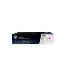 HP Pack de ahorro de 3 cartuchos de tóner original LaserJet 126A en colores cian, magenta y amarillo, SKU CF341A