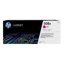 Imagen del cartucho de tóner original HP LaserJet 508X en color magenta, alta capacidad, SKU CF363X