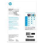 Papel láser brillante profesional de HP, 150 gramos por metro cuadrado, 150 hojas por paquete, tamaño A4 (210 x 297 mm). SKU: CG965A