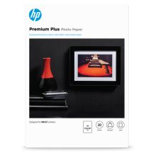 HP Papel fotográfico semibrillante Premium Plus, 20 hojas, tamaño A4, 210 x 297 mm, SKU CR673A