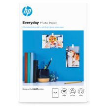 HP Papel fotográfico brillante Everyday de 100 hojas tamaño 10 x 15 cm - SKU CR757A