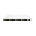Switch gestionado HPE Aruba Networking Instant On 1960 con 48 puertos Gigabit Ethernet, 2 puertos XGT y 2 puertos SFP+ en color blanco, SKU JL808A#ABB.