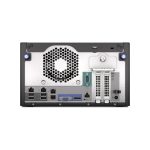 Imagen del HPE ProLiant MicroServer Gen11 con procesador E-2434, 32GB de RAM, 4LFF-NHP, dos discos duros de 4TB y fuente de alimentación externa de 180W. Número de SKU: P75207-425.