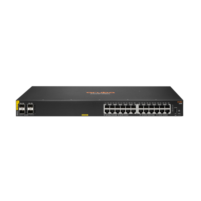 HPE Aruba Switch 6000 24G Class4 PoE 4SFP 370W L3 HPE Aruba Networking Switch 6000 24G Class4 PoE con 4SFP, 370W, gestionado L3, Gigabit Ethernet (10/100/1000), Energía sobre Ethernet (PoE), SKU R8N87A
