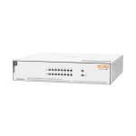 Imagen del HPE Aruba Instant On 1430 8G con PoE Clase 4 de 64W, no administrado y de L2 Gigabit Ethernet en color blanco. SKU: R8R46A#ABB.