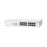 Imagen del switch HPE Aruba Instant On 1430 16G no administrado L2 con 16 puertos Gigabit Ethernet, SKU R8R47A#ABB, color blanco, modelo 1U para redes cableadas.