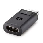Adaptador HP DisplayPort a HDMI con cable de 1,4 metros, SKU F3W43AA. Ideal para conectar dispositivos DisplayPort a pantallas HDMI.