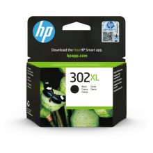 Cartucho de tinta negra HP 302XL de alta capacidad compatible con impresoras HP. SKU F6U68AE.