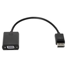 Adaptador HP de DisplayPort a VGA, modelo F7W97AA, para conectar dispositivos de video.