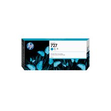 Cartucho de tinta cian HP DesignJet 727 de 300 ml, SKU F9J76A, ideal para impresoras de gran formato.