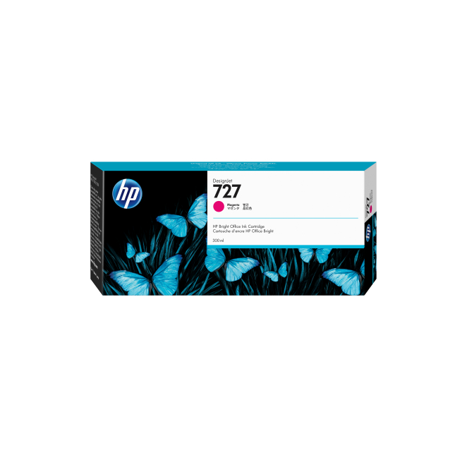 HP Cartucho de tinta magenta DesignJet 727 de 300 ml Cartucho de tinta HP DesignJet 727 color magenta, 300 ml de capacidad, SKU F9J77A