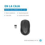 Vista del HP Ratón inalámbrico 150 con conexión USB y diseño ergonómico, SKU 2S9L1AA#ABB