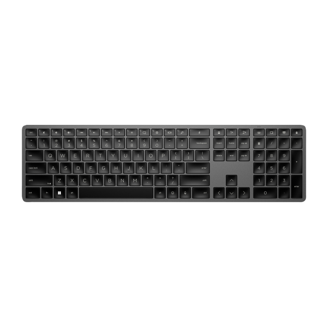 HP Teclado Inalámbrico de Modo Dual con Teclas Silenciosas Imagen del HP Teclado Inalámbrico de Modo Dual 975 con teclas silenciosas, distribución QWERTY y conectividad Bluetooth, SKU 3Z726AA#ABE