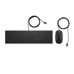 HP Teclado y ratón con cables Pavilion 400, teclado de membrana y ratón óptico, SKU 4CE97AA#ABE