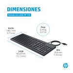 Imagen del HP teclado con cable 150 con diseño ergonómico y SKU 664R5AA#ABE, ideal para una escritura eficiente y cómoda.