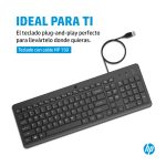 Imagen del HP teclado con cable 150 con diseño ergonómico y SKU 664R5AA#ABE, ideal para una escritura eficiente y cómoda.