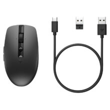 HP Ratón Silencioso Recargable modelo 710 con conectividad inalámbrica y diseño ergonómico. SKU 6E6F2AA#ABB