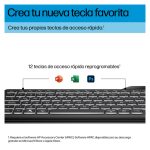 Imagen del HP teclado con cable retroiluminado multidispositivo, modelo 405, SKU 7N7C1AA#ABE, ideal para uso en oficinas y hogares con múltiples dispositivos