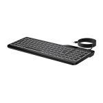 Imagen del HP teclado con cable retroiluminado multidispositivo, modelo 405, SKU 7N7C1AA#ABE, ideal para uso en oficinas y hogares con múltiples dispositivos