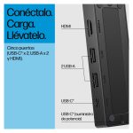 El concentrador de viaje HP USB-C G3, SKU 86T46AA#ABB, es un accesorio portátil ideal para expandir conexiones USB, HDMI y Ethernet en laptops.
